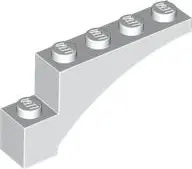 White Arch 1 x 5 x 2 Raised