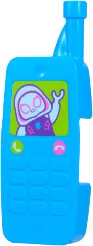 Dark Azure Duplo Utensil Telephone, Mobile with Keypad with Spider-Gwen (Gwen Stacy), Lime and Dark 