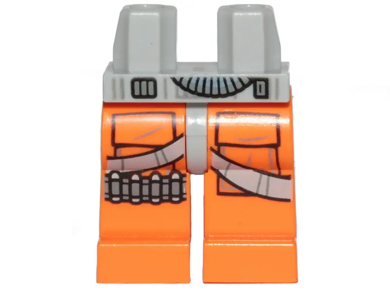 Light Bluish Gray Hips and Orange Legs with SW Rebel Pilot Pockets, Light Bluish Gray Straps, Hose, 