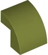 Olive Green Slope, Curved 2 x 2 x 1 2/3