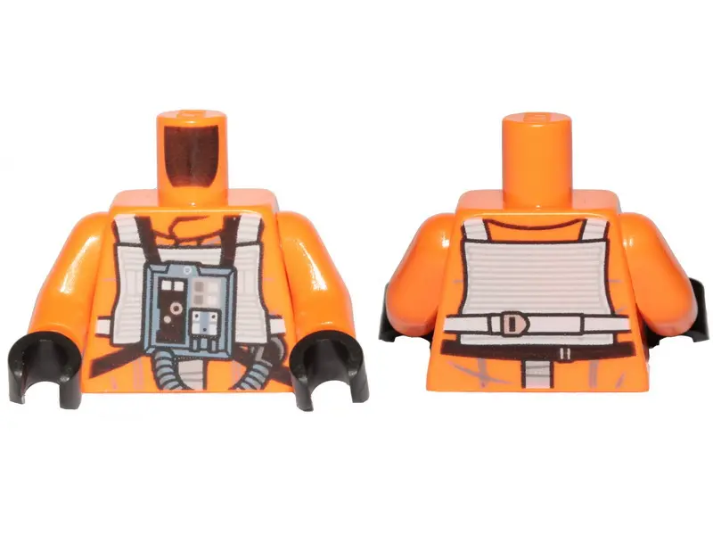 Orange Torso SW Rebel Pilot with Angled Front Panel, Black and White Belts with Buckles on Back Patt