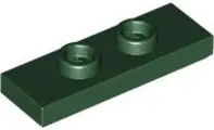 Dark Green Plate, Modified 1 x 3 with 2 Studs (Double Jumper)