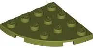 Olive Green Plate, Round Corner 4 x 4