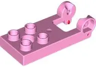 Bright Pink Duplo, Plate 2 x 3 with 4 Studs and Hinge with Red Gaskets