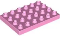 Bright Pink Duplo, Plate 4 x 6
