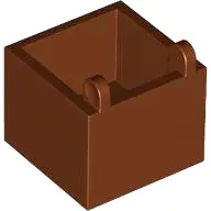 Reddish Brown Container, Box 2 x 2 x 1 1/3 - Top Opening with Hinge and Hole in Bottom