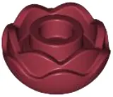 Dark Red Plant Flower Round with 2 Layers (Peony Rose) with Open Stud and Small Pin Hole