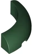 Dark Green Brick, Round Corner 4 x 4 without Studs