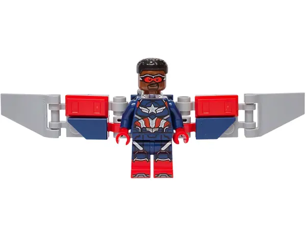 Captain America (Sam Wilson) - Dark Blue Suit, Dark Blue Printed Legs with Red Boots, Backpack and W