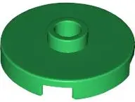 Green Tile, Round 2 x 2 with Open Stud