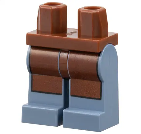 Reddish Brown Hips and Sand Blue Legs with Reddish Brown Apron with Straight Bottom Pattern