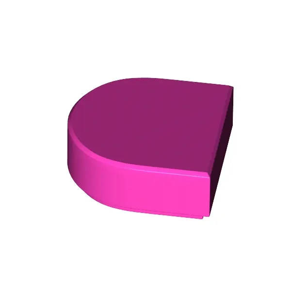 FLAT TILE 1X1, 1/2 CIRCLE