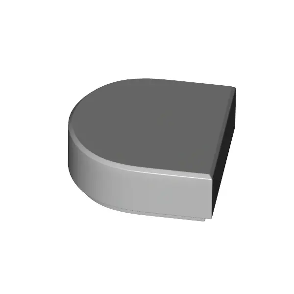 FLAT TILE 1X1, 1/2 CIRCLE