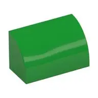 BRICK 1X2, OUTSIDE HALF BOW