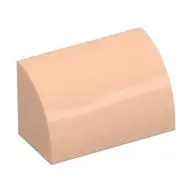 BRICK 1X2, OUTSIDE HALF BOW