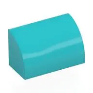 BRICK 1X2, OUTSIDE HALF BOW