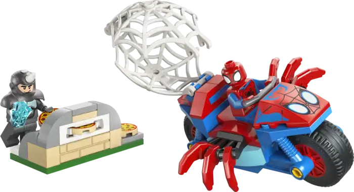Spidey on his Motorcycle vs. Rhino