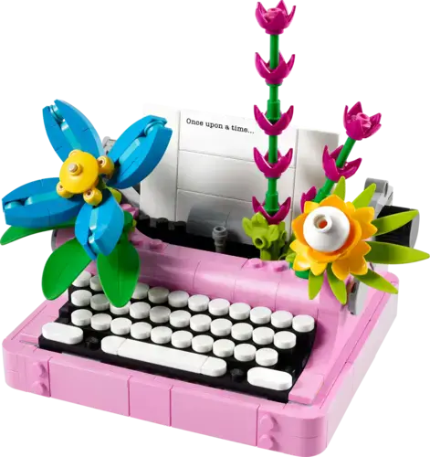 Typewriter with Flowers