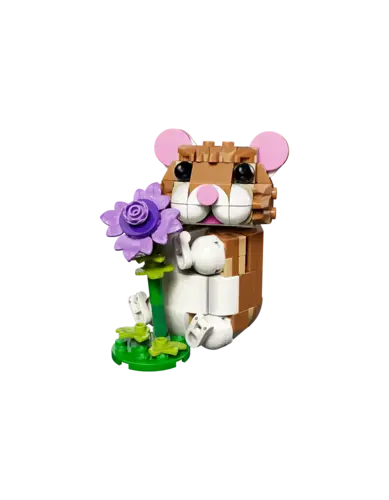Cute Hamster with a Flower