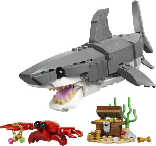 Fierce Shark with a Treasure Chest