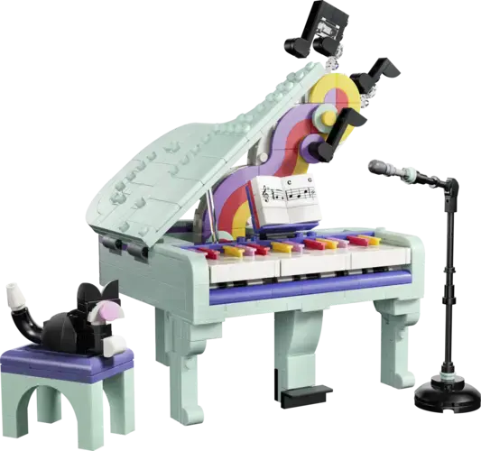 Music Decor Piano with Cat