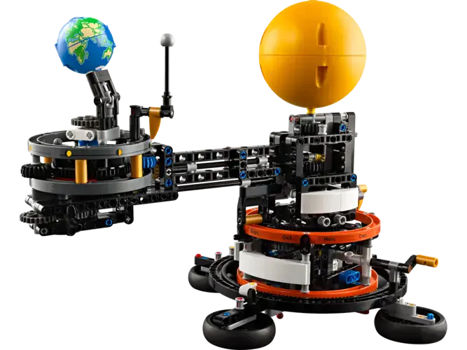 Planet Earth and Moon in Orbit