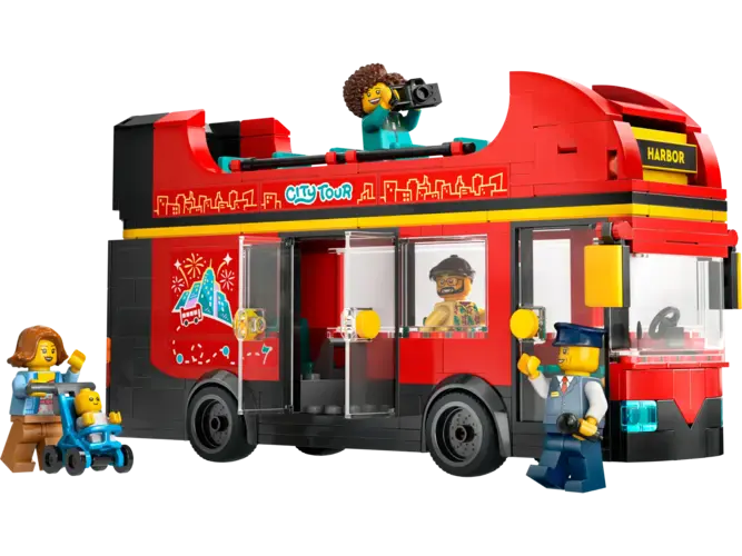 Red Double-Decker Sightseeing Bus