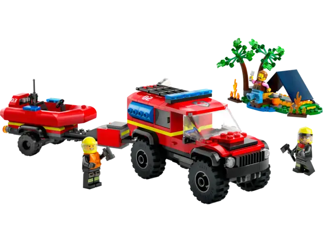 4x4 Fire Truck with Rescue Boat