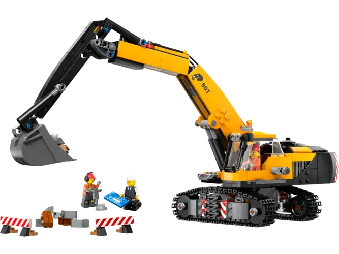 Yellow Construction Excavator