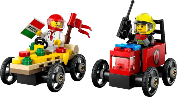 Pizza vs. Fire Truck Race Car Pack