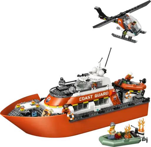 Coast Guard Rescue Boat & Helicopter