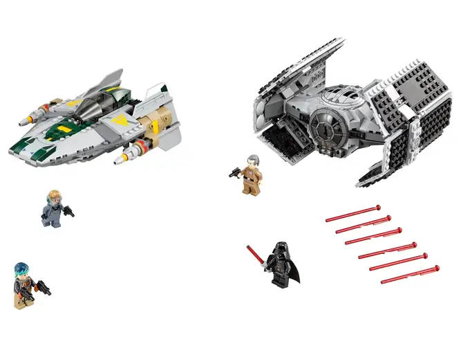 Vader's TIE Advanced vs. A-Wing Starfighter 75150