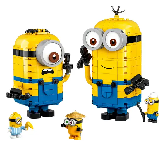 Brick-built Minions and their Lair 75551